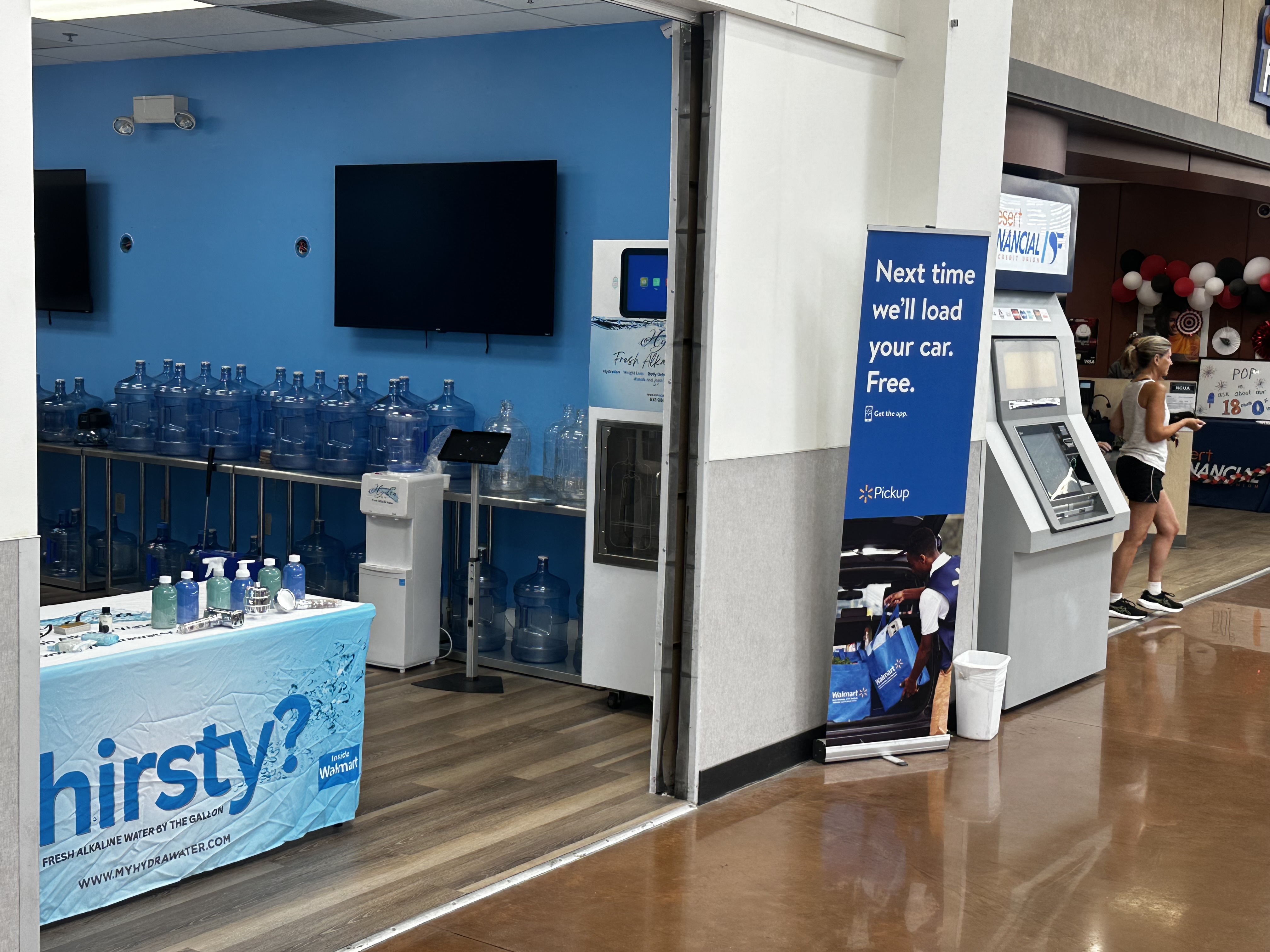 Water filtration display inside Walmart